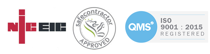 SafeContractor and ISO 9001:2015 accreditation badges